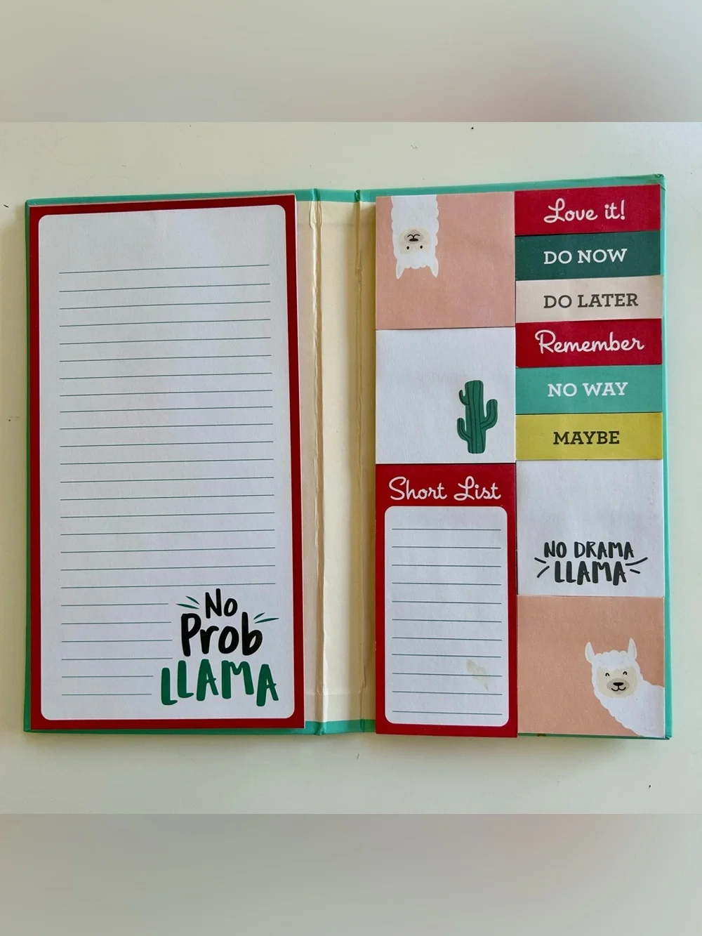 No Drama Llama Book: Office/Home Sticky Notes & Notepad; Organization Supplies